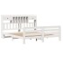 Cama con estantería sin colchón madera maciza blanca 180x200