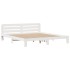 Cama con estantería sin colchón madera maciza blanca 180x200