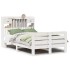 Cama con estantería sin colchón madera maciza blanca 135x190