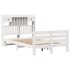 Cama con estantería sin colchón madera maciza blanca 135x190