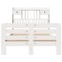 Cama con estantería sin colchón madera maciza blanca 135x190