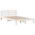 Cama con estantería sin colchón madera maciza blanca 135x190