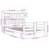 Cama con estantería sin colchón madera maciza blanca 135x190