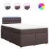 Cama box spring con colchón tela marrón oscuro 120x200