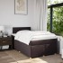 Cama box spring con colchón tela marrón oscuro 120x200