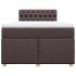 Cama box spring con colchón tela marrón oscuro 120x200