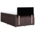 Cama box spring con colchón tela marrón oscuro 120x200