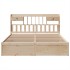 Estructura de cama sin colchón madera maciza de pino 200x200