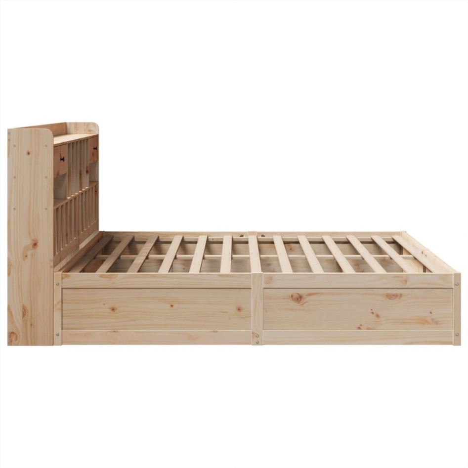 Estructura de cama sin colchón madera maciza de pino 200x200