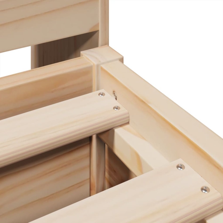 Estructura de cama sin colchón madera maciza de pino 200x200