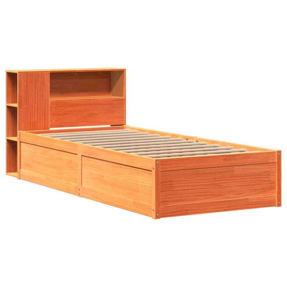 Estructura de cama sin colchón madera maciza marrón 75x190