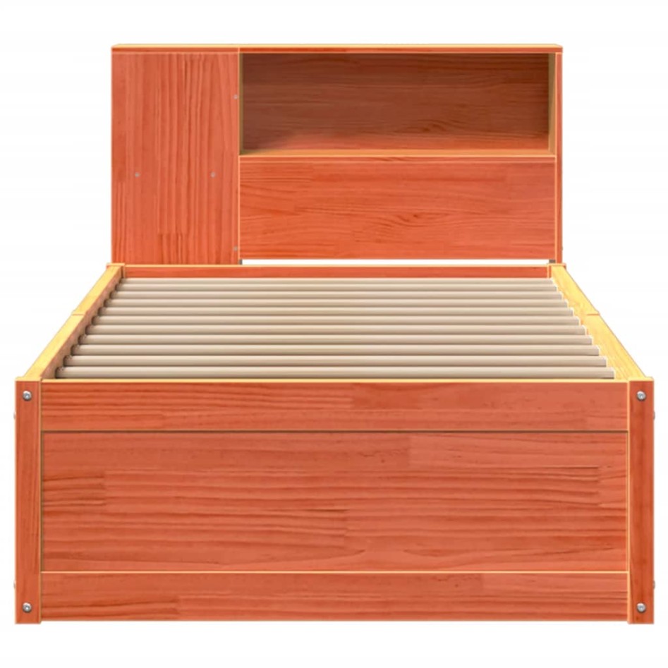 Estructura de cama sin colchón madera maciza marrón 75x190