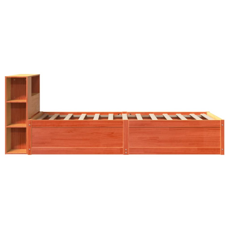 Estructura de cama sin colchón madera maciza marrón 75x190
