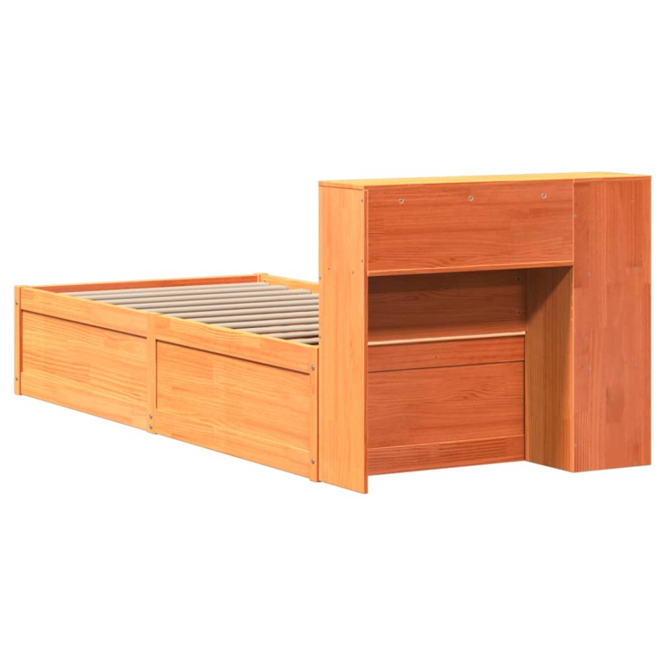 Estructura de cama sin colchón madera maciza marrón 75x190