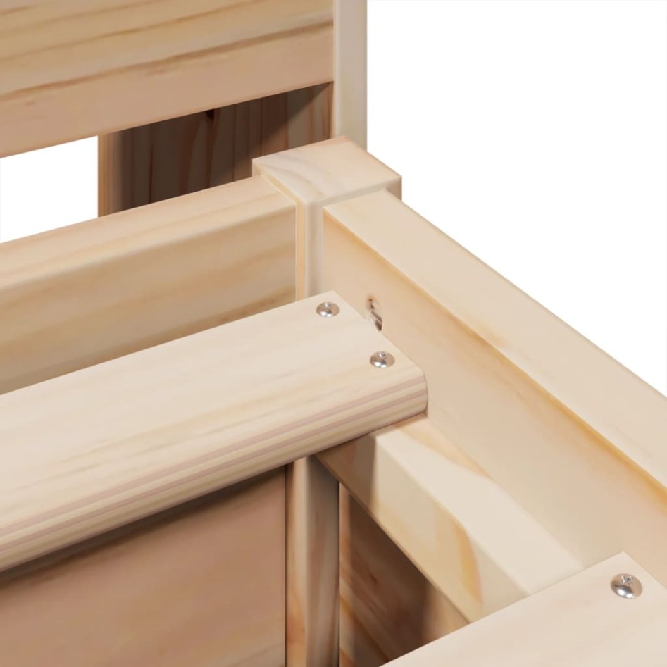 Estructura de cama sin colchón madera de pino blanca 140x200