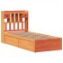 Estructura de cama sin colchón madera de pino marrón 90x200