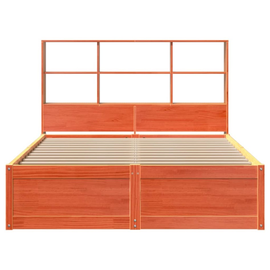 Estructura de cama sin colchón madera maciza marrón 120x190