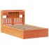 Estructura de cama sin colchón madera maciza marrón 135x190
