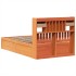 Estructura de cama sin colchón madera maciza marrón 135x190