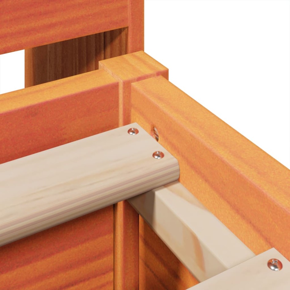 Estructura de cama sin colchón madera maciza marrón 135x190