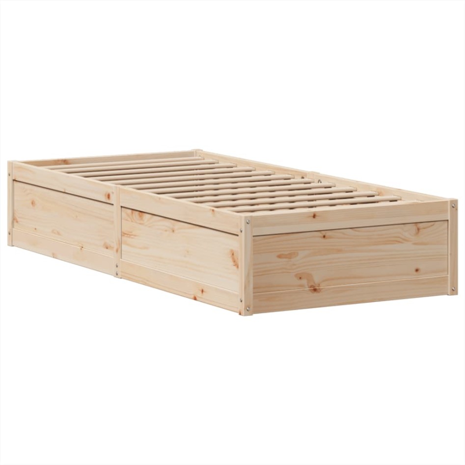 Estructura de cama sin colchón madera maciza pino 75x190