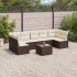 Set sofás de jardín 8 piezas y cojines ratán sintético