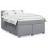 Cama box spring con colchón tela gris claro 140x200