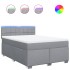 Cama box spring con colchón tela gris claro 140x200