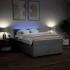 Cama box spring con colchón tela gris claro 140x200