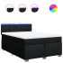 Cama box spring con colchón tela negro 140x200