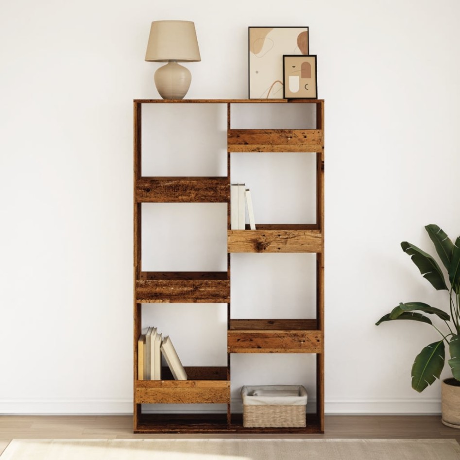 Estantería de madera de ingeniería envejecida 100x33x175