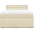 Cama box spring con colchón tela color crema 160x200
