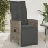 Sillón reclinable de jardín con cojines ratán sintético