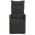 Sillón reclinable de jardín con cojines ratán sintético