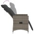 Sillón reclinable de jardín con cojines ratán sintético
