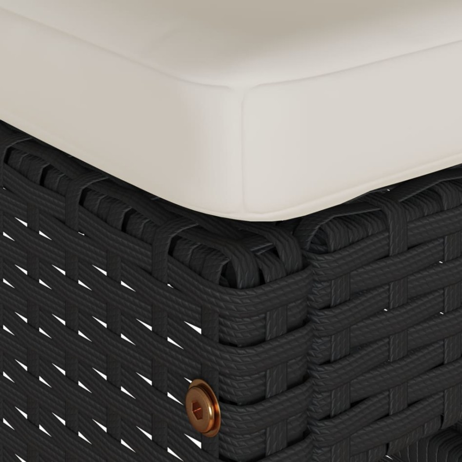 Taburetes altos de bar de jardín cojines 2 uds ratán PE