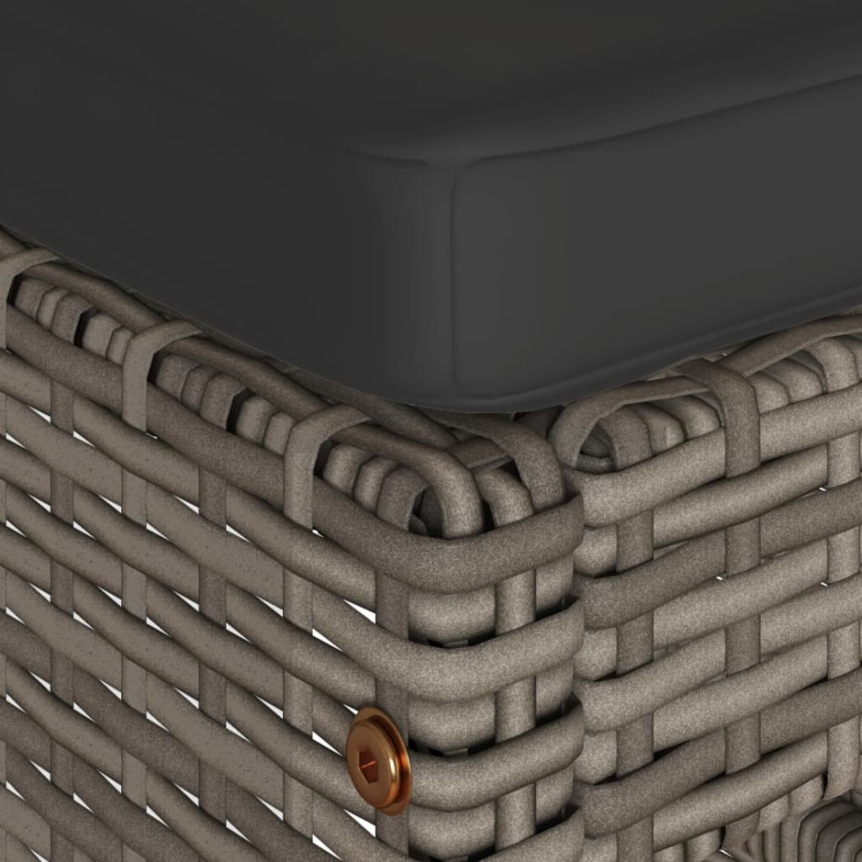 Taburetes altos de bar de jardín cojines 4 uds ratán PE