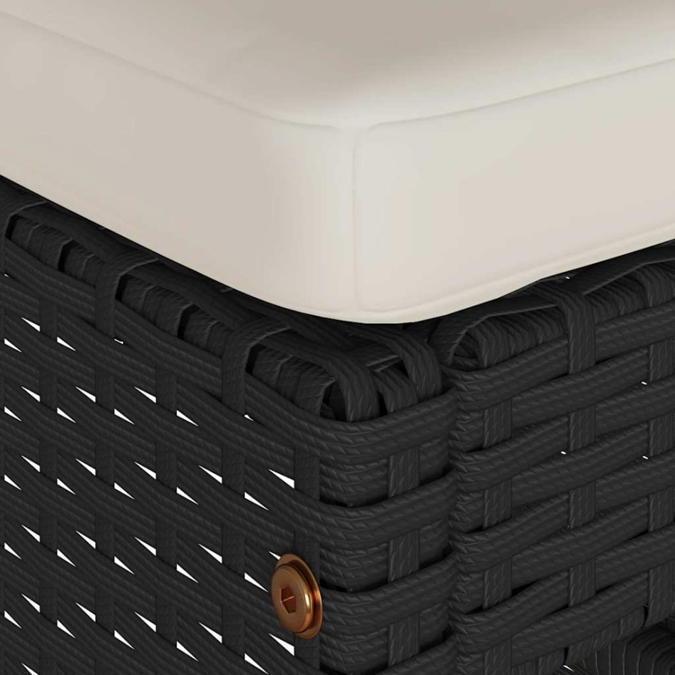 Taburetes altos de bar de jardín cojines 6 uds ratán PE