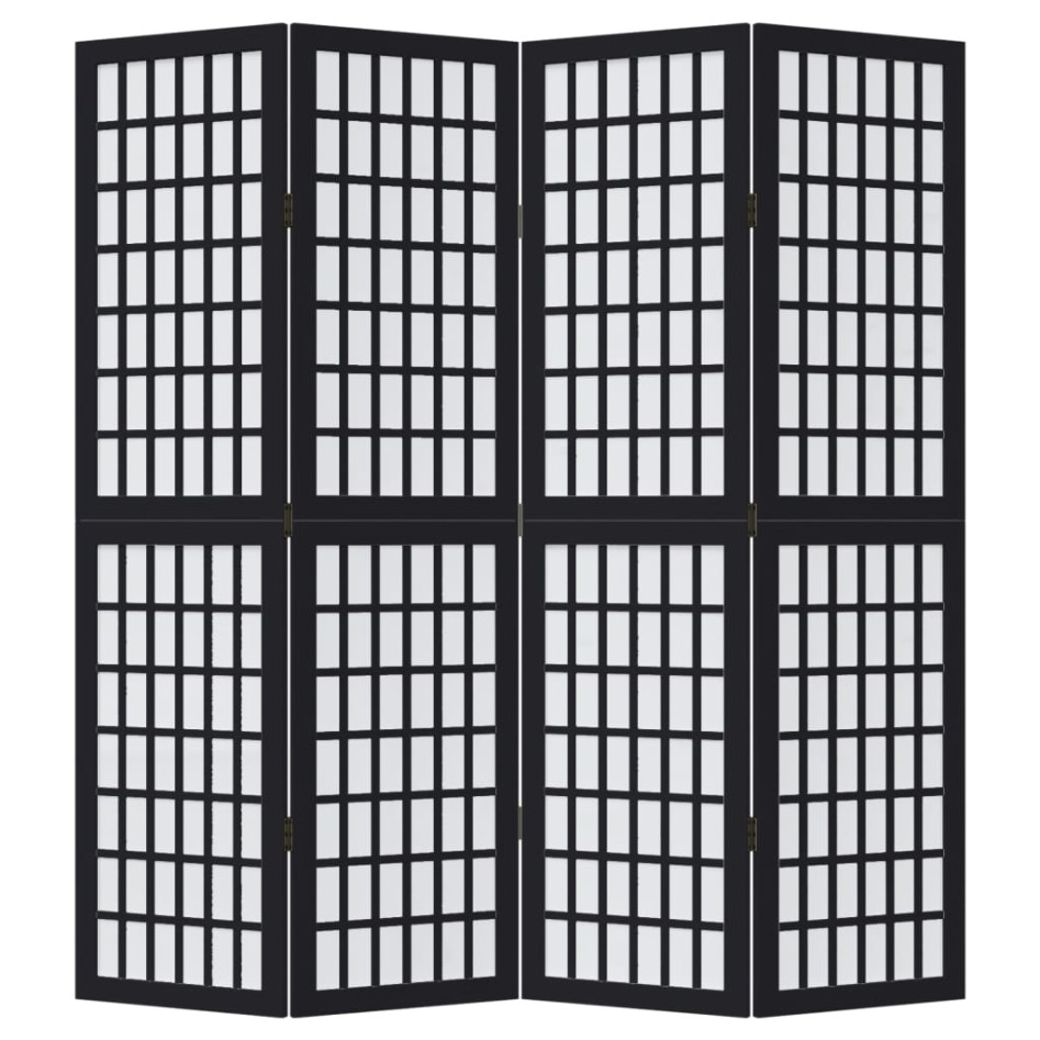 Biombo separador de 4 paneles madera maciza Paulownia