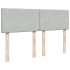 Cama box spring con colchón terciopelo gris claro 140x200