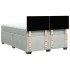 Cama box spring con colchón terciopelo gris claro 140x200
