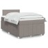 Cama box spring con colchón tela gris taupe 120x200