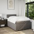 Cama box spring con colchón tela gris taupe 120x200