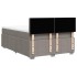 Cama box spring con colchón tela gris taupe 140x200