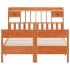 Cama con estantería sin colchón madera maciza marrón 140x200