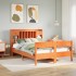 Cama con estantería sin colchón madera maciza marrón 140x190