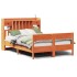 Cama con estantería sin colchón madera maciza marrón 140x190