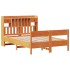 Cama con estantería sin colchón madera maciza marrón 140x190