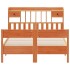 Cama con estantería sin colchón madera maciza marrón 140x190