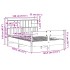 Cama con estantería sin colchón madera maciza marrón 140x190